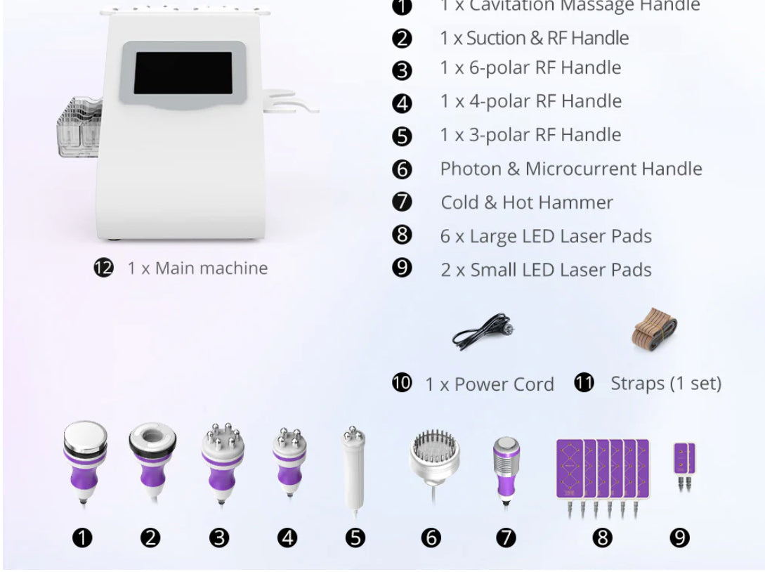 9 in 1 Cavitation Lipo Laser Body Sculpting Machine